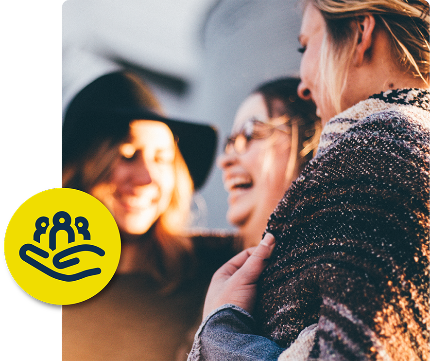 Group of women laughing with one another