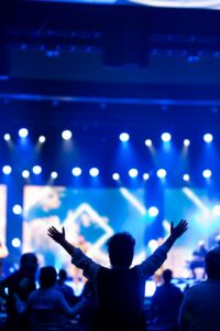 People at a concert having fun