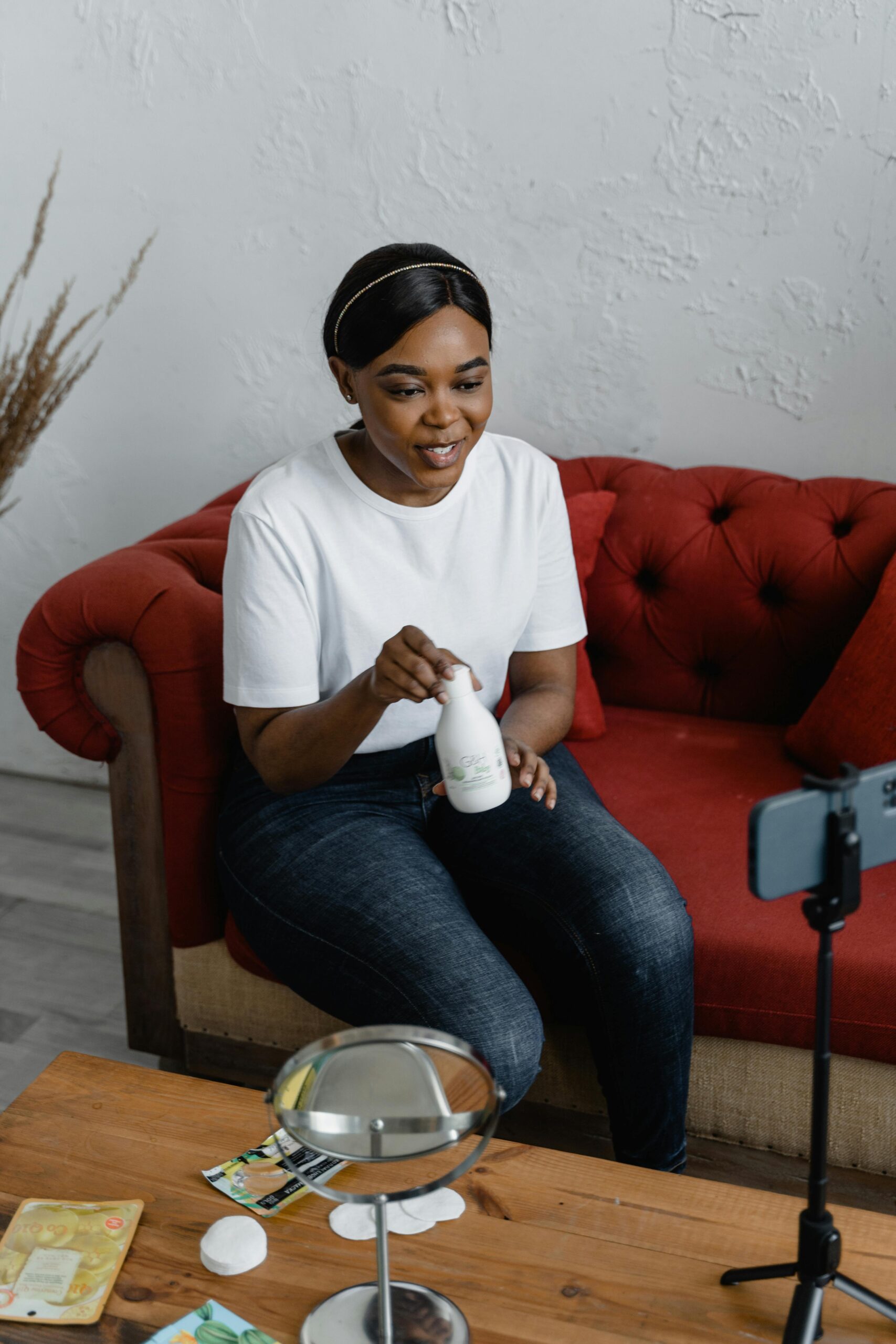 Influencer shooting a video