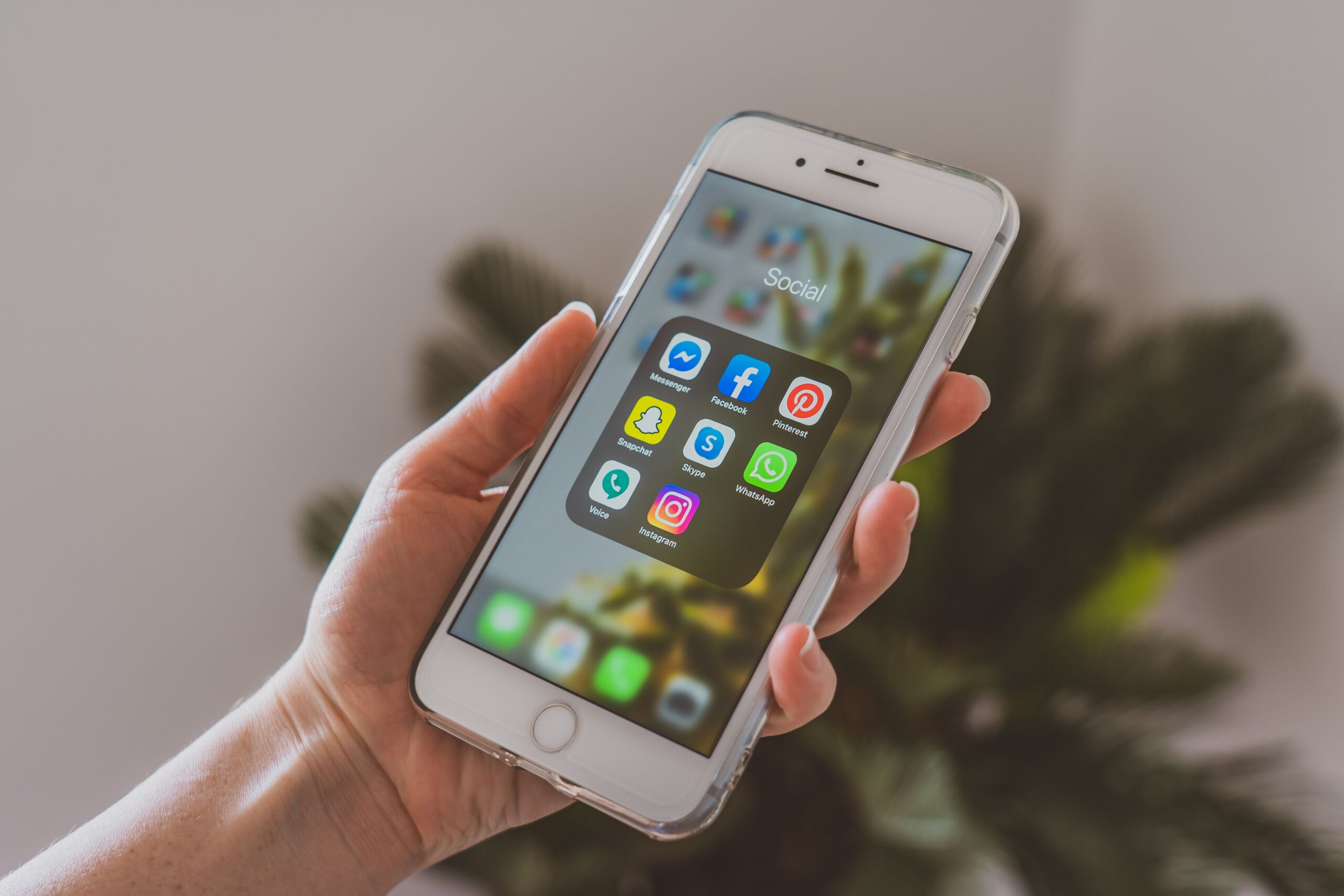 Smartphone with social media apps on it