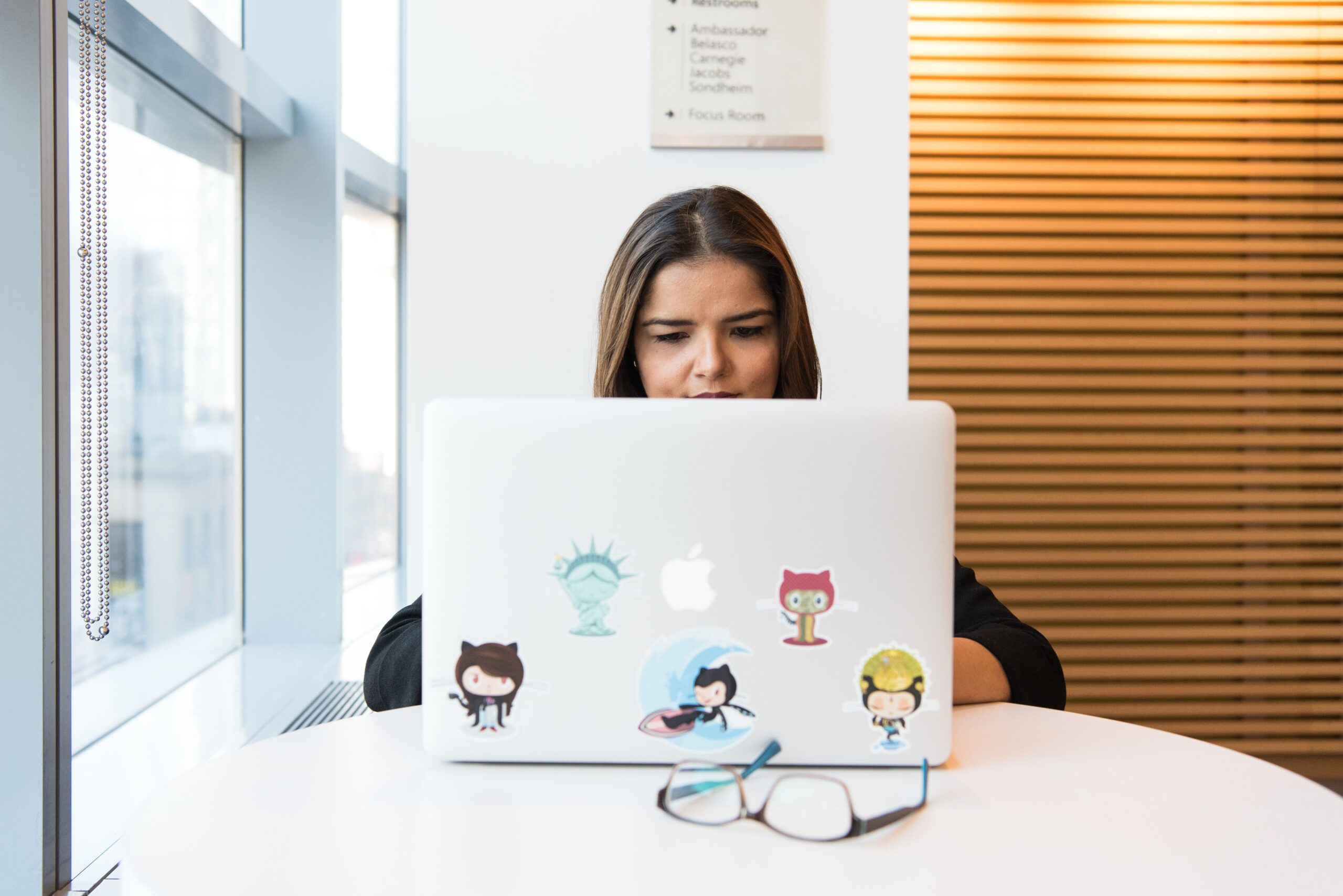 woman on a laptop