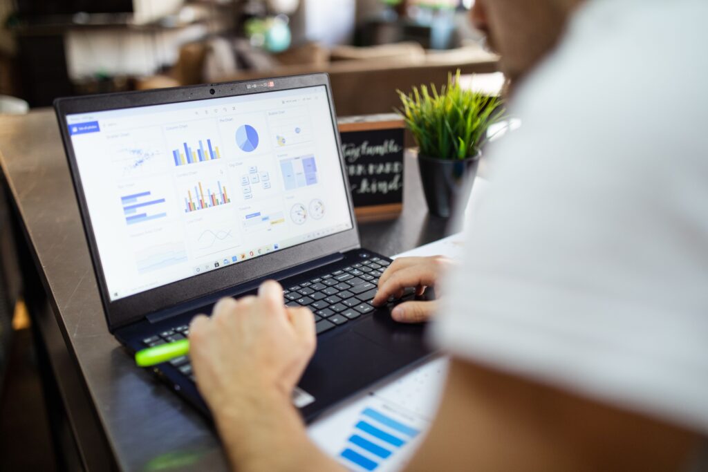 Someone looking at an analytics dashboard