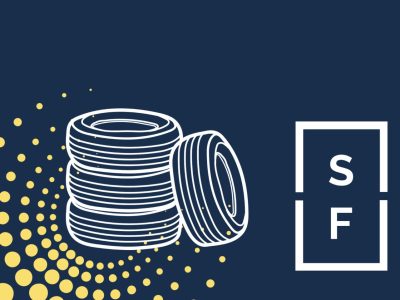 Graphic of wheels next to the Social Factor logo