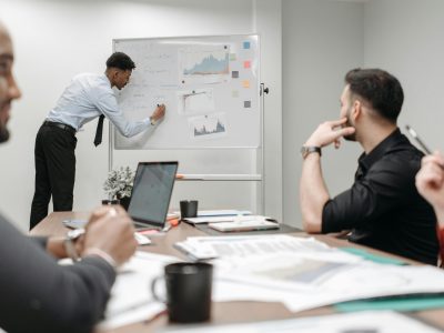 People at work strategizing